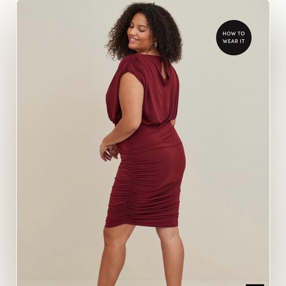 Torrid Mini Studio Knit Ruched Dress - Picture 4 of 4